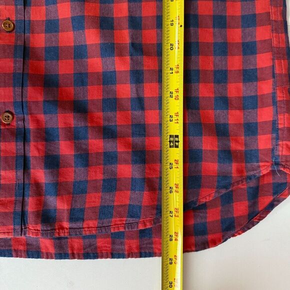 Old Navy Red and Blue Plaid Button Down Long Sleeve Shirt Size L - Picture 10 of 11